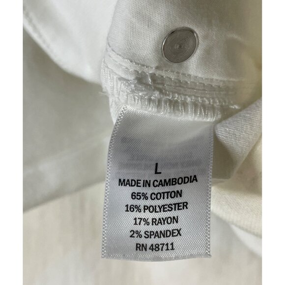 Ophelia Roe Women's Size Large White Denim Jean Midi Skirt Front Slit - Picture 9 of 10